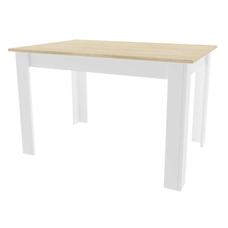 Stół kuchenny 120x80 Dąb Sonoma + Białe Nogi + 4 krzesła Skandynawskie Milano Szare